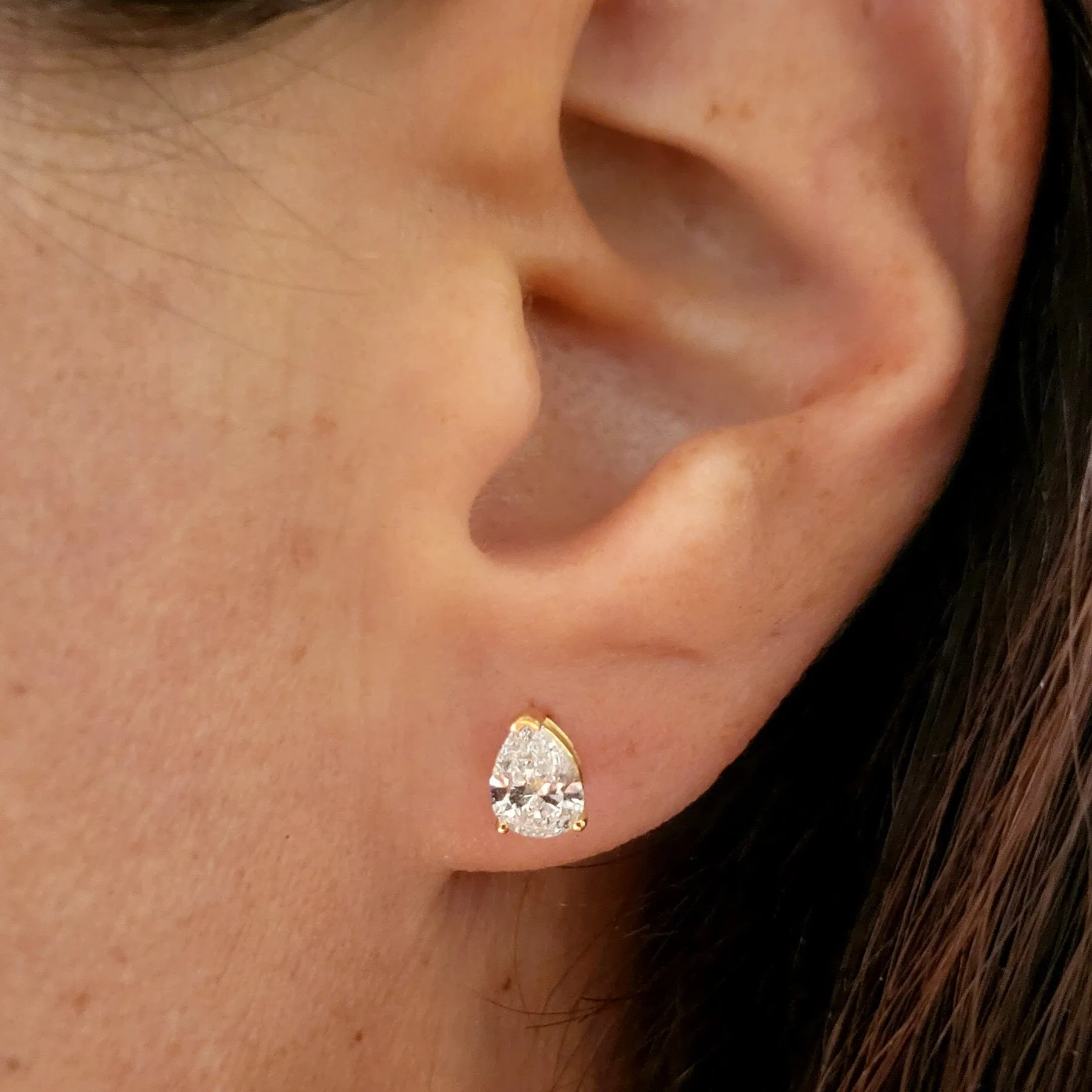 Pear Shaped Diamond Studs