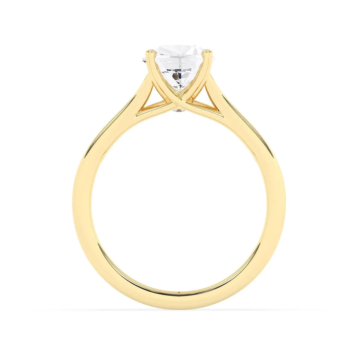 Pear Solitaire Double Prong Split Shank Engagement Ring
