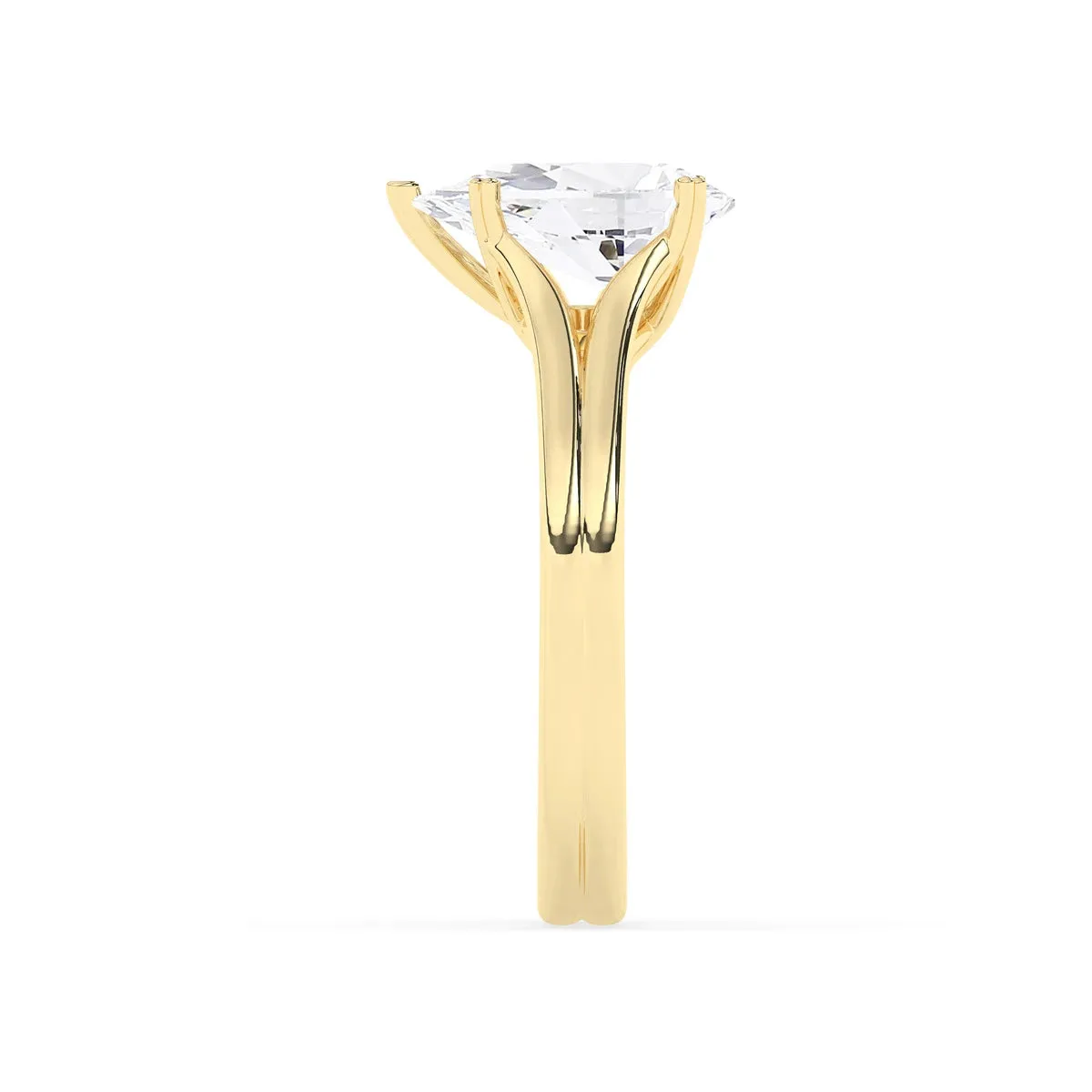 Pear Solitaire Double Prong Split Shank Engagement Ring