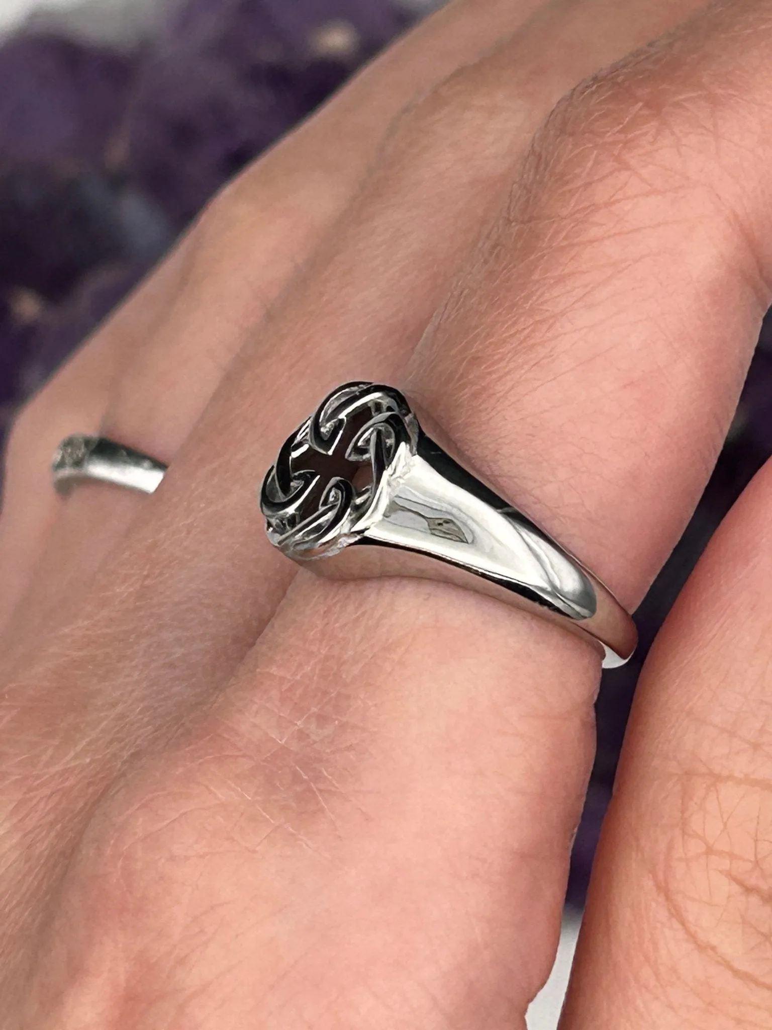 Petite Celtic FATHER & Daughter knot Ring (S368) Irish, Scottish, welsh