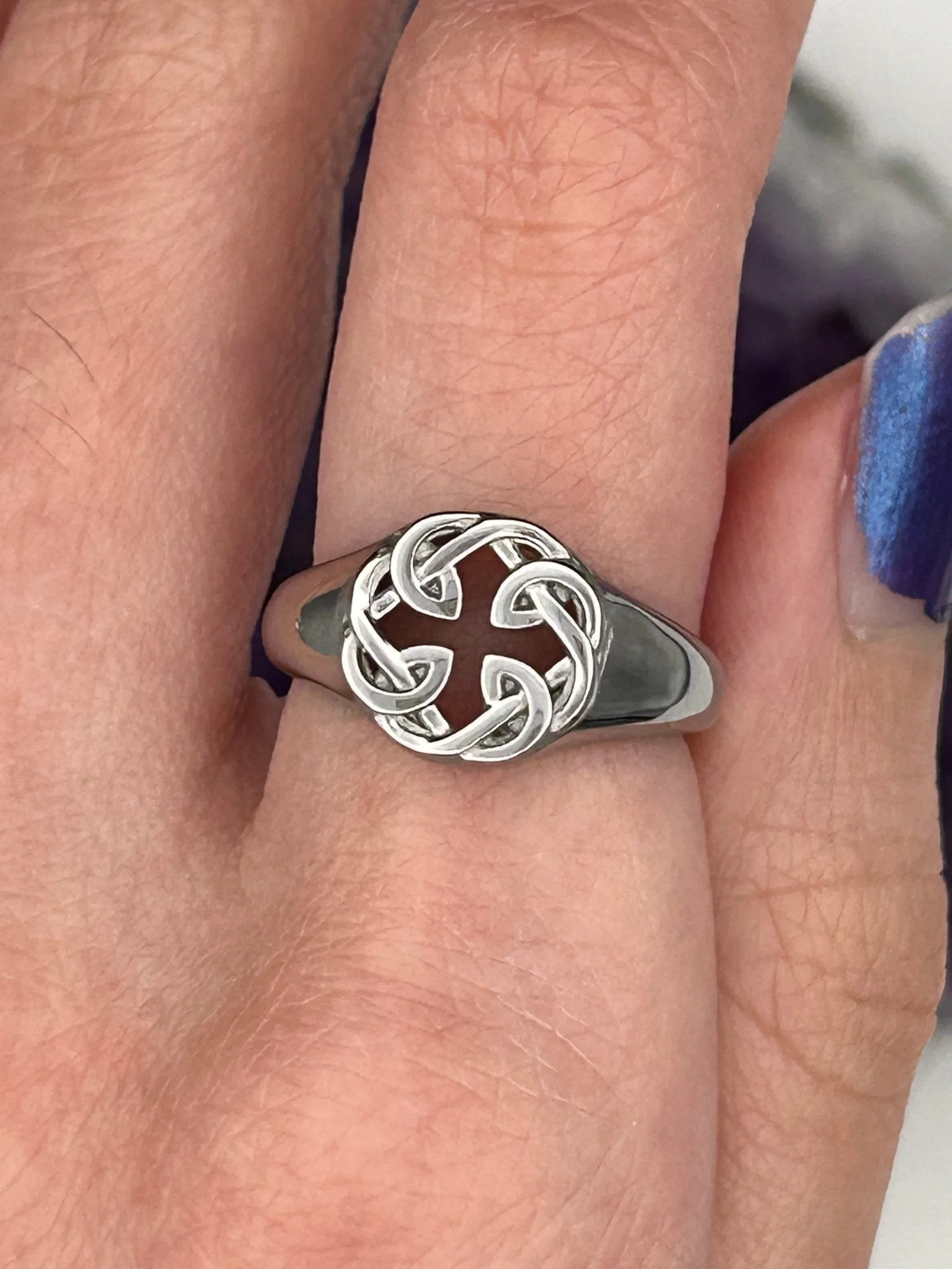 Petite Celtic FATHER & Daughter knot Ring (S368) Irish, Scottish, welsh