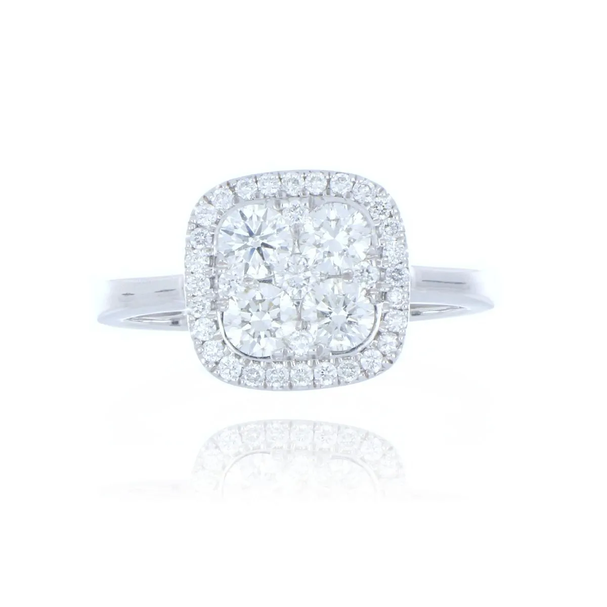 Platinum 1.00ct Diamond Cluster Ring