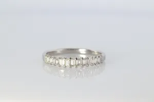 Platinum Baguette Diamond eternity band. PT950 1/3ct Half Eternity Infinity Ring