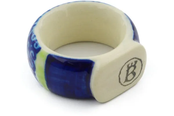 Polish Pottery 2" Napkin Ring Midnight Eclipse
