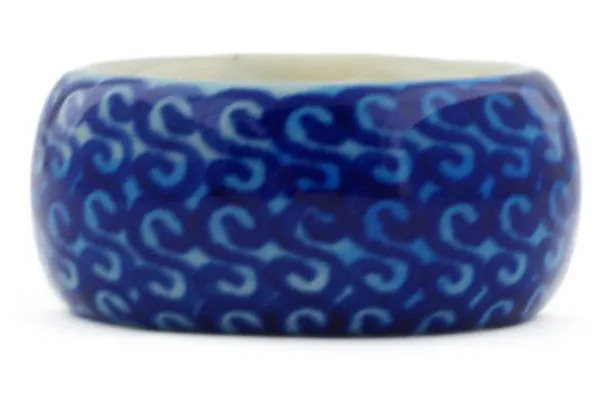 Polish Pottery 2" Napkin Ring Midnight Eclipse