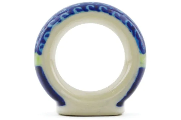Polish Pottery 2" Napkin Ring Midnight Eclipse