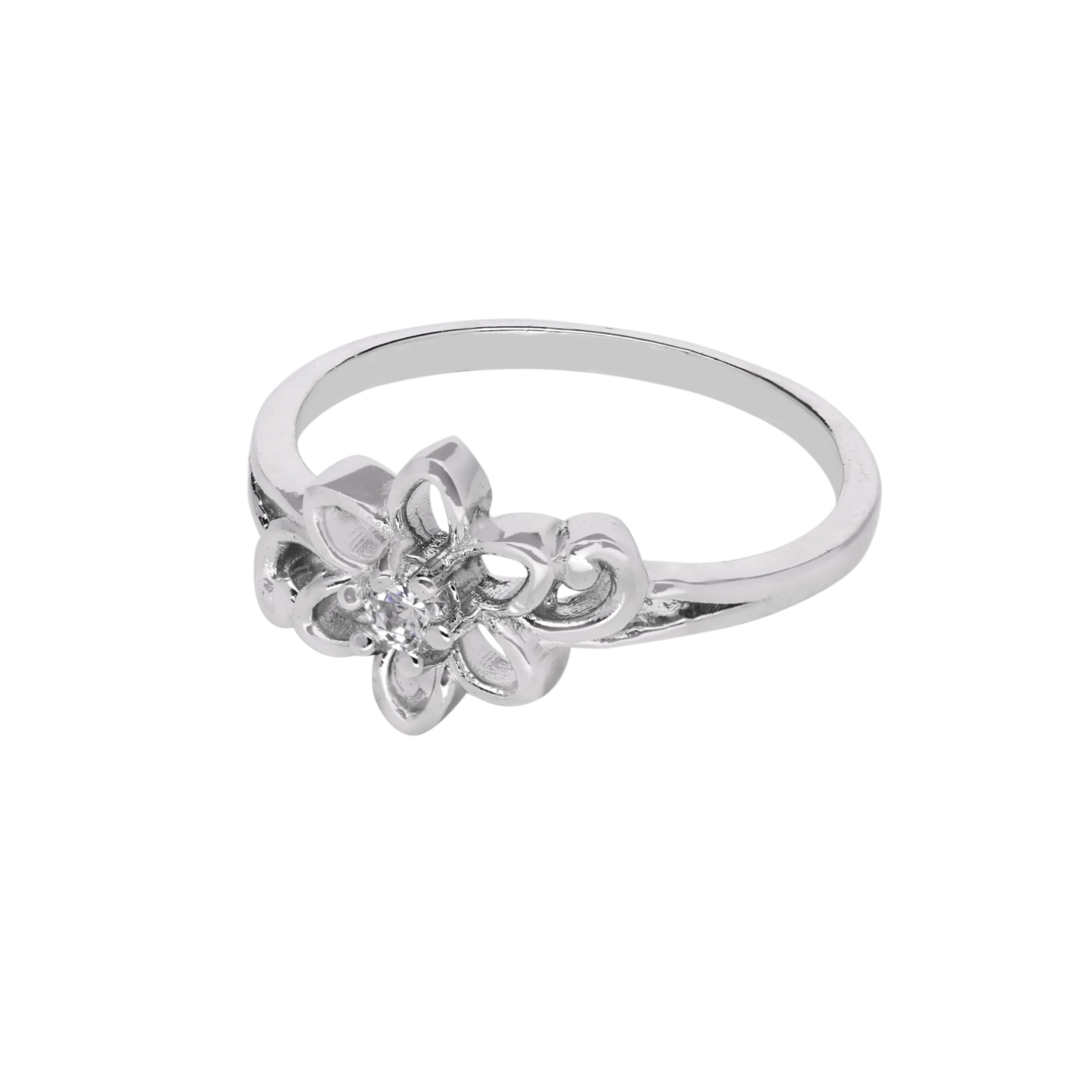Radiant Petal Zircon Silver Ring | SKU : 0003448724
