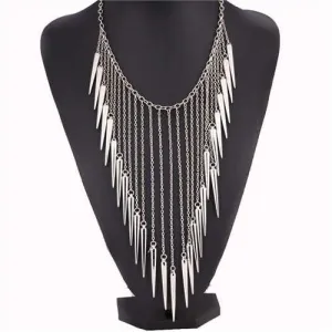 Rebel Rivets: High Fashion Silver Bib