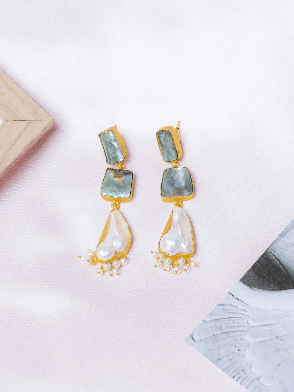 Retro Chic Abalone Earrings