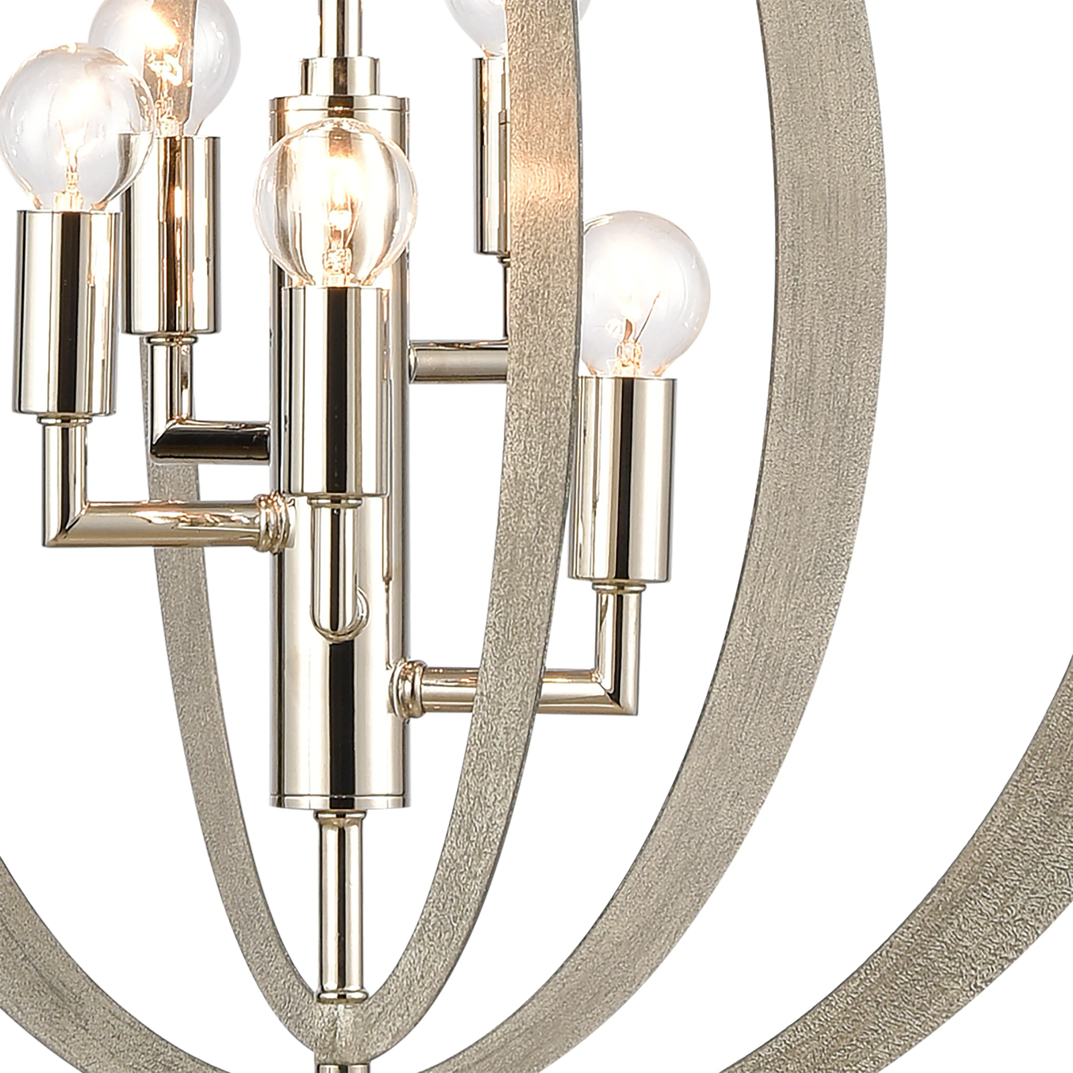 Retro Wings 19" 5 Light Chandelier in Sandy Beechwood