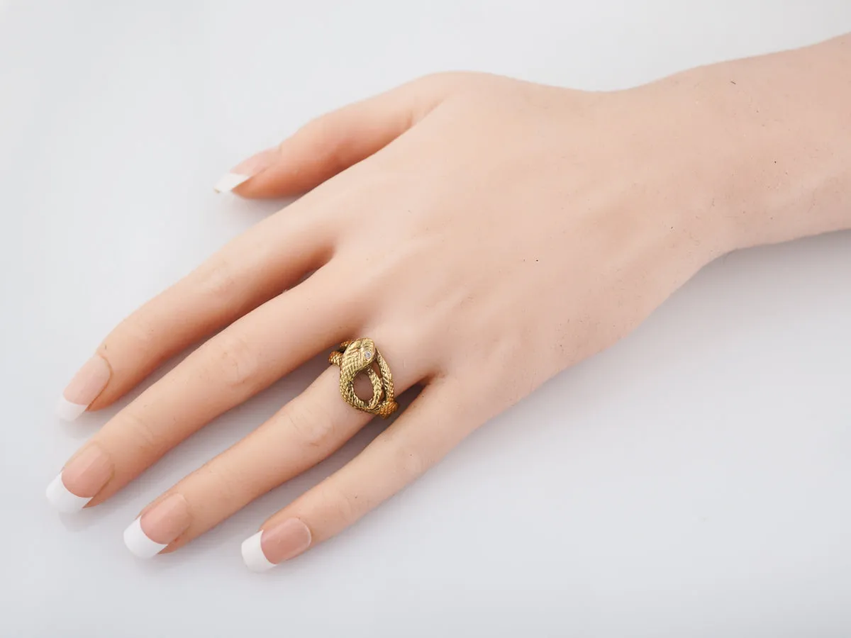 Right Hand Ring Modern .03 Single Cut Diamonds in 14k Yellow Gold