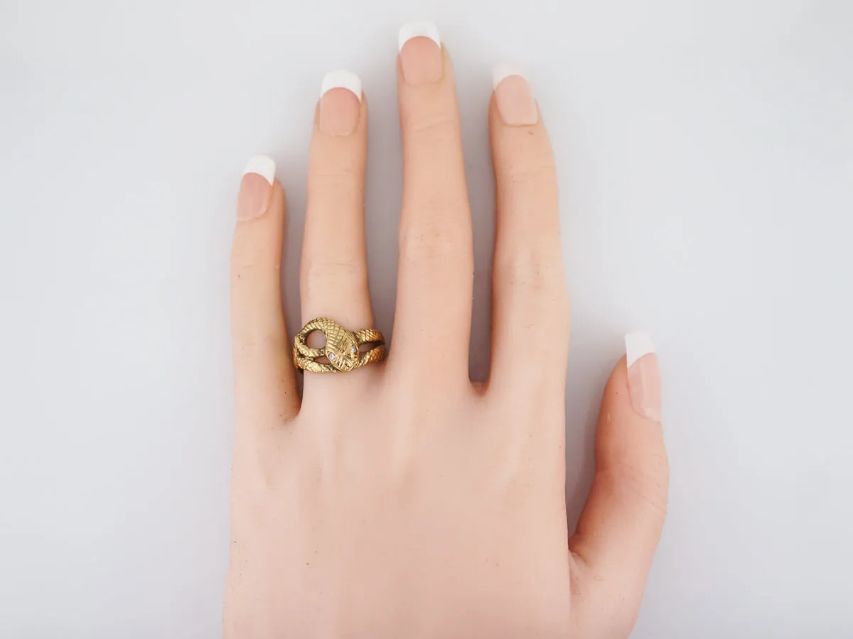 Right Hand Ring Modern .03 Single Cut Diamonds in 14k Yellow Gold