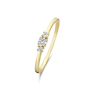 Rivoli Esmée 14 karat gold ring with zirconia stones