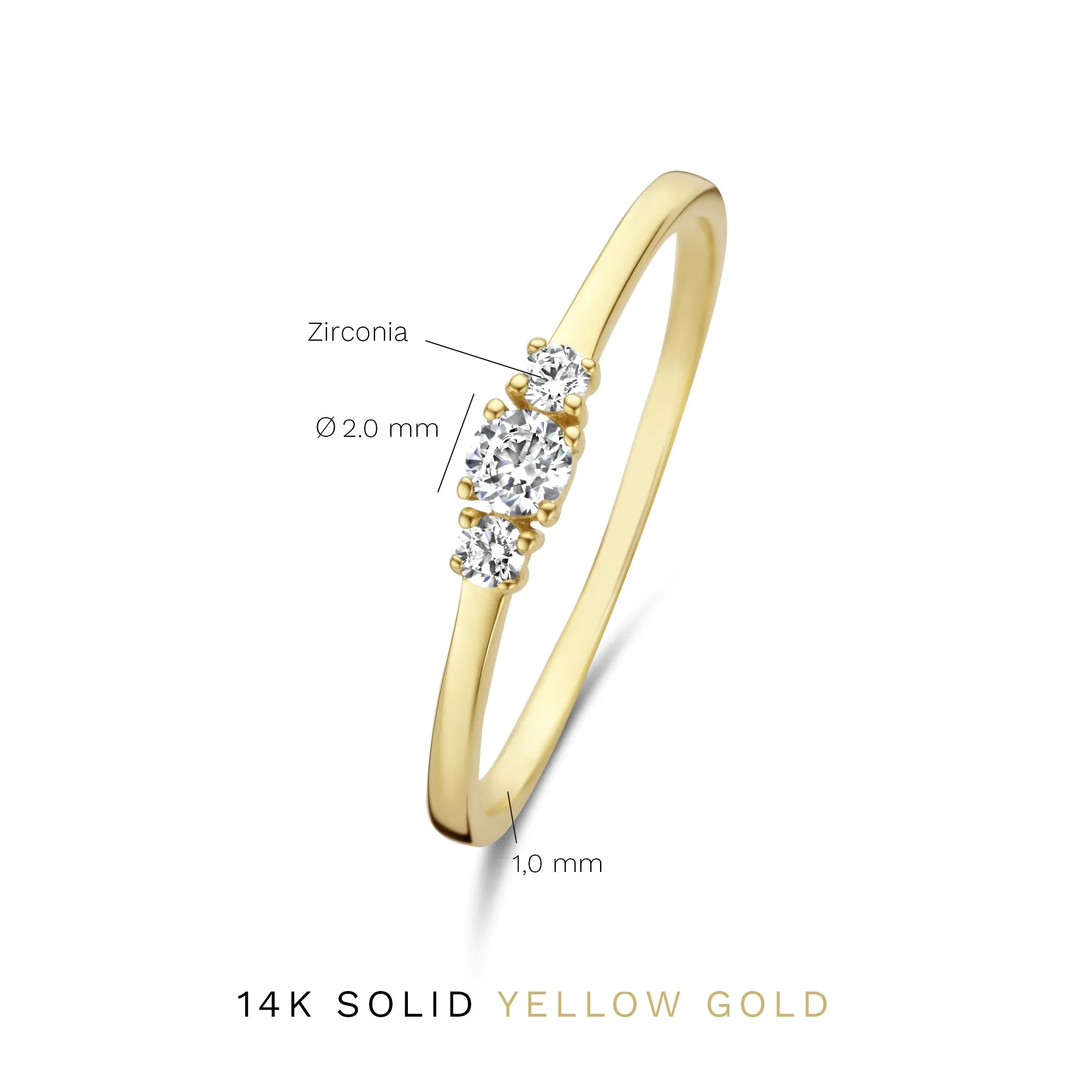 Rivoli Esmée 14 karat gold ring with zirconia stones