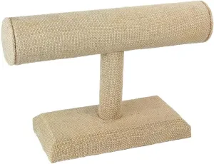 RJ Displays-Beige Linen T-Bar for Anklet, Bracelet, Bangle and Necklace Size- 9 1/8" W x 6 3/4" H