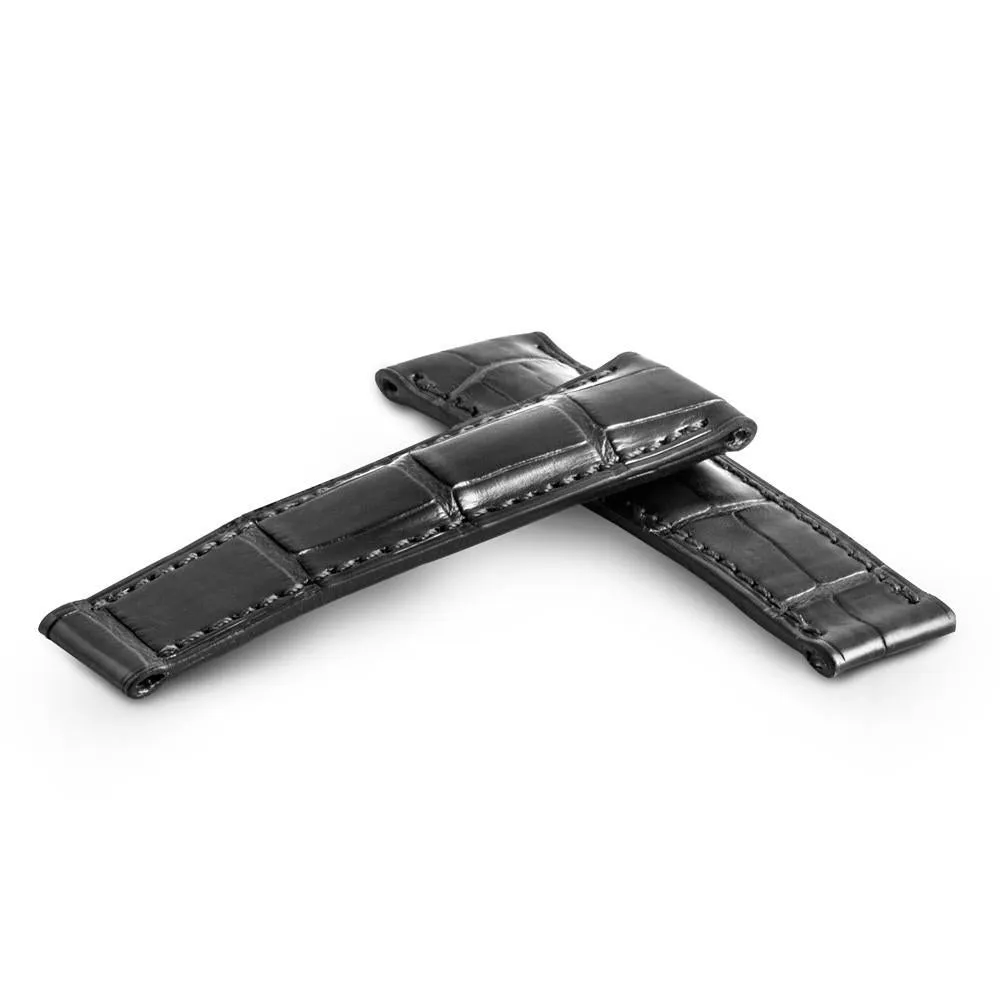 Rolex Daytona - Bracelet montre cuir à éléments - Alligator (noir, marron foncé, marron moyen, gris, bleu)
