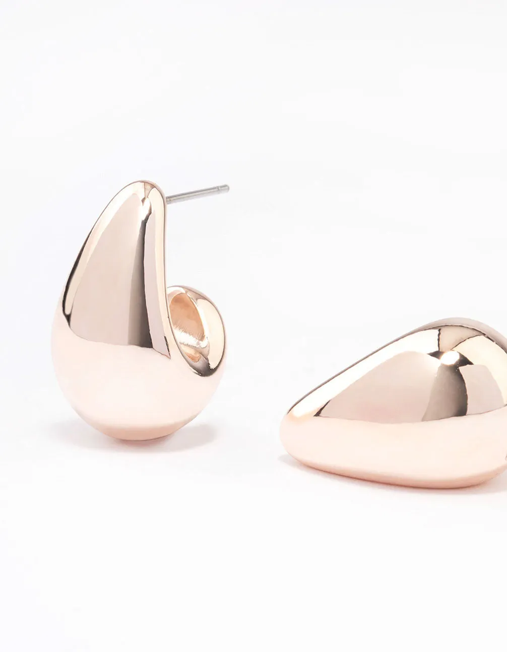 Rose Gold Plated Bubble Drop Stud Earrings