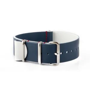 République - Bracelet NATO veau rubber - Bleu