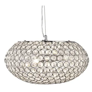 Searchlight 7163-3CC Chantilly - 3 Light Ceiling Pendant Chrome With Clear Crystal Buttons Inserts