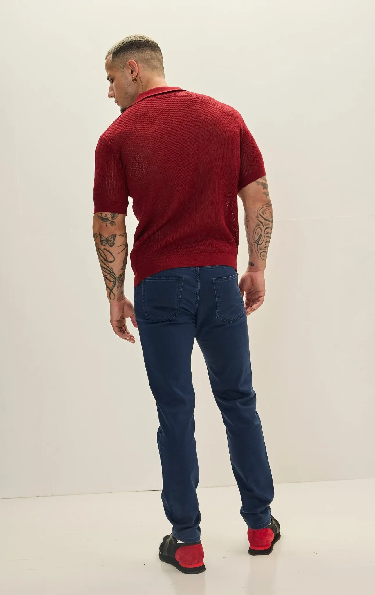 See Through Button Down Mesh Top - Burgundy