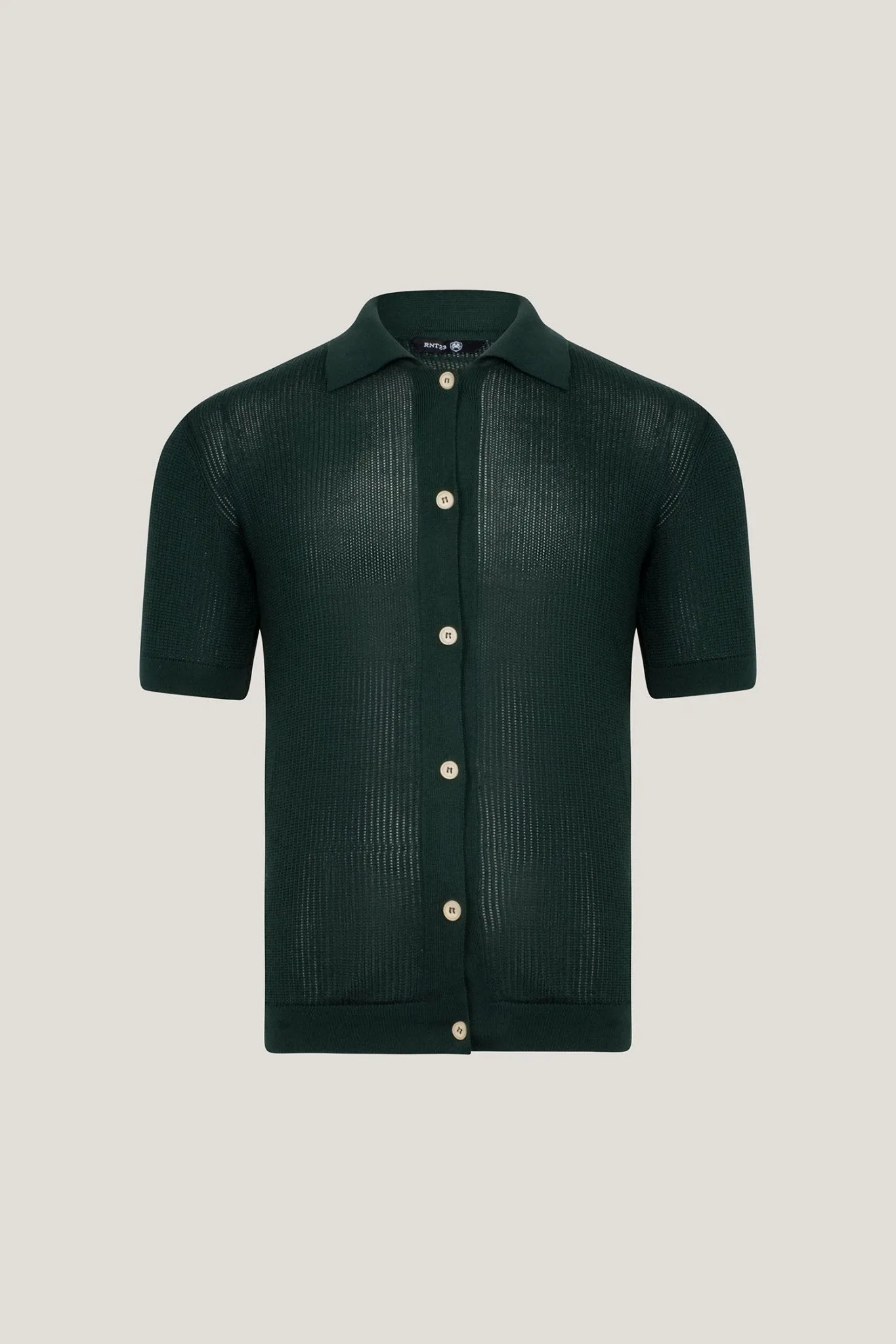 See Through Button Down Mesh Top - Green