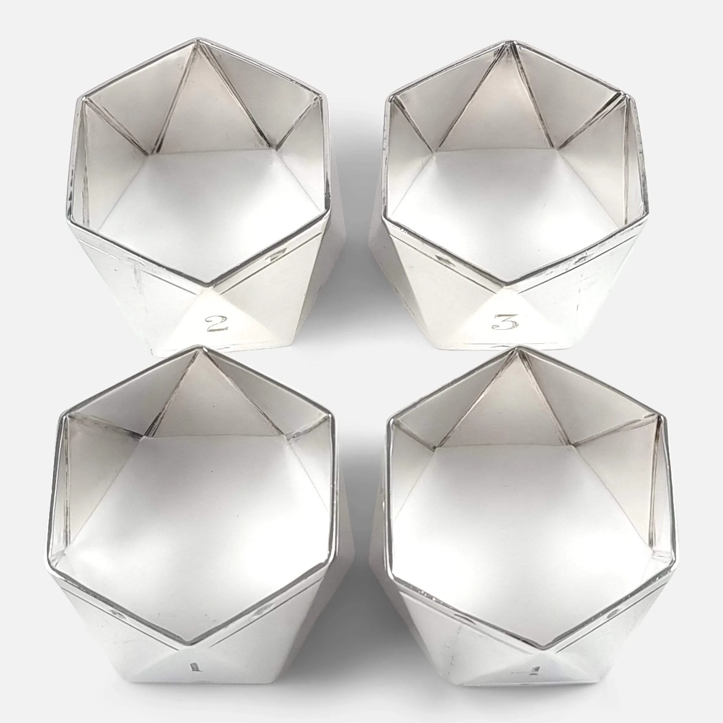 Set of Four Sterling Silver Napkin Rings, Roberts & Belk, 1929