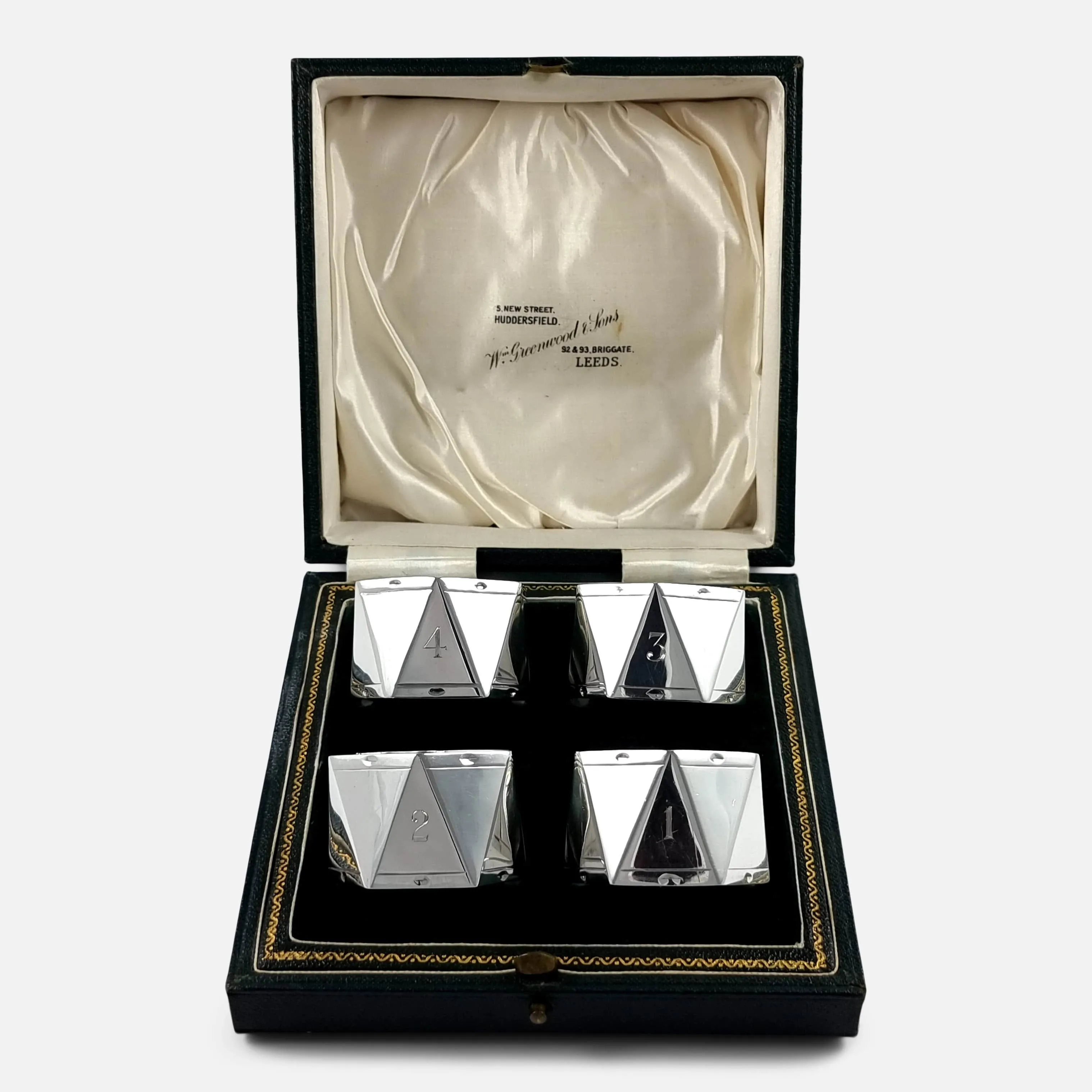 Set of Four Sterling Silver Napkin Rings, Roberts & Belk, 1929