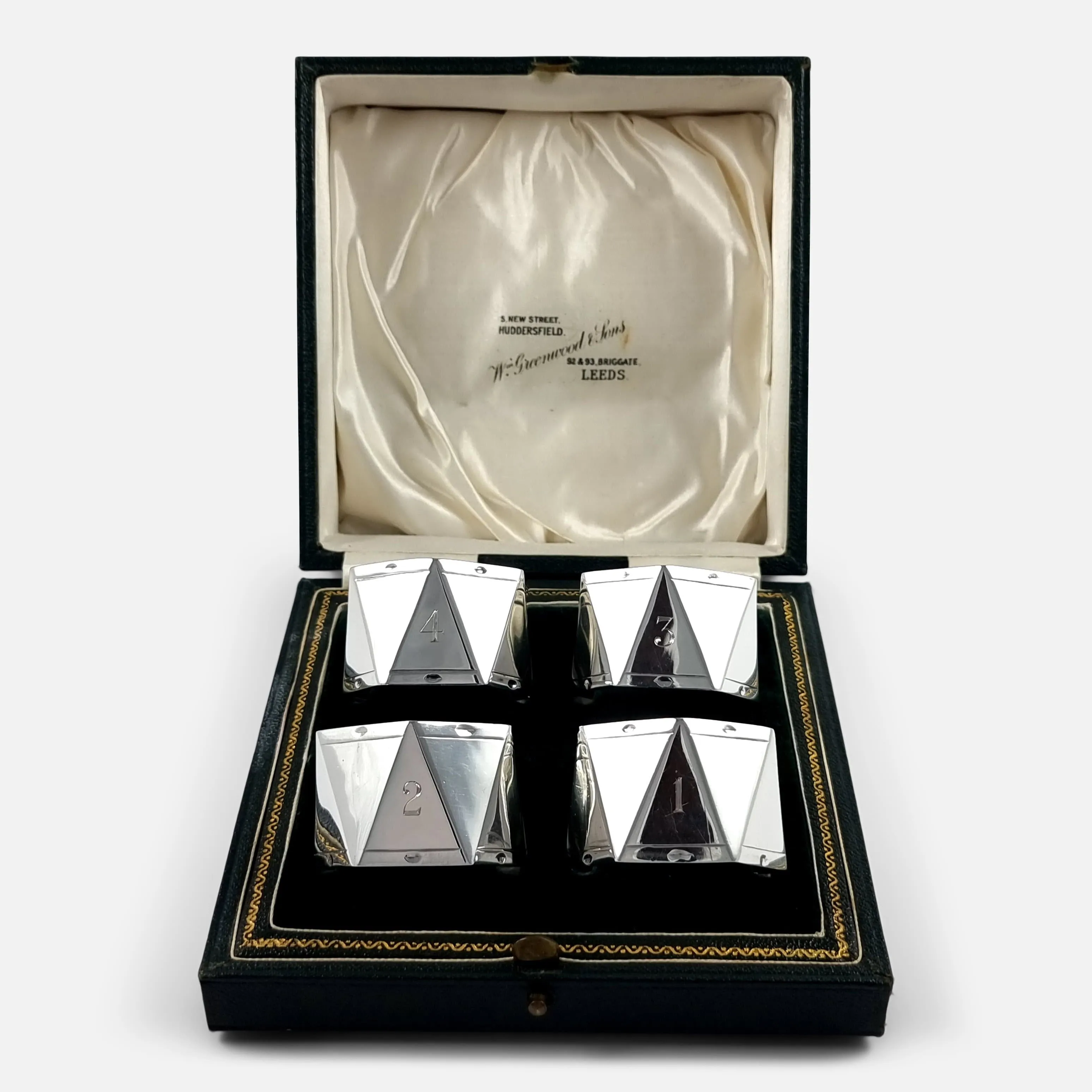 Set of Four Sterling Silver Napkin Rings, Roberts & Belk, 1929