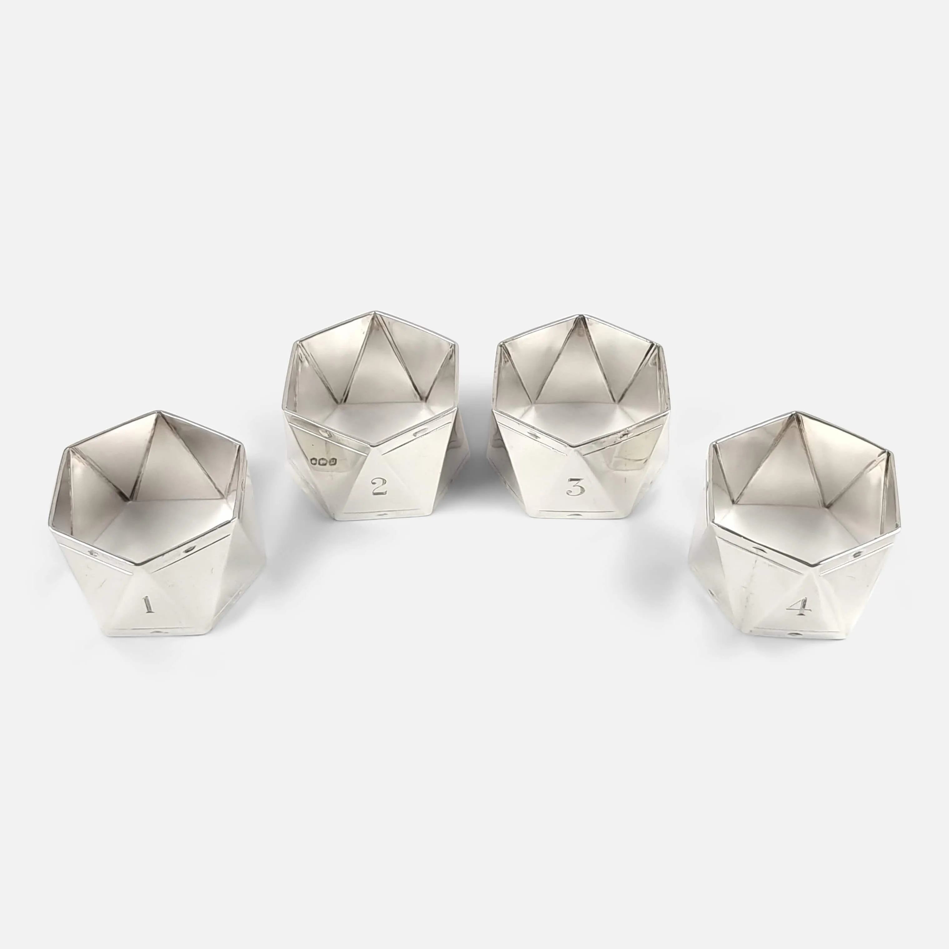Set of Four Sterling Silver Napkin Rings, Roberts & Belk, 1929