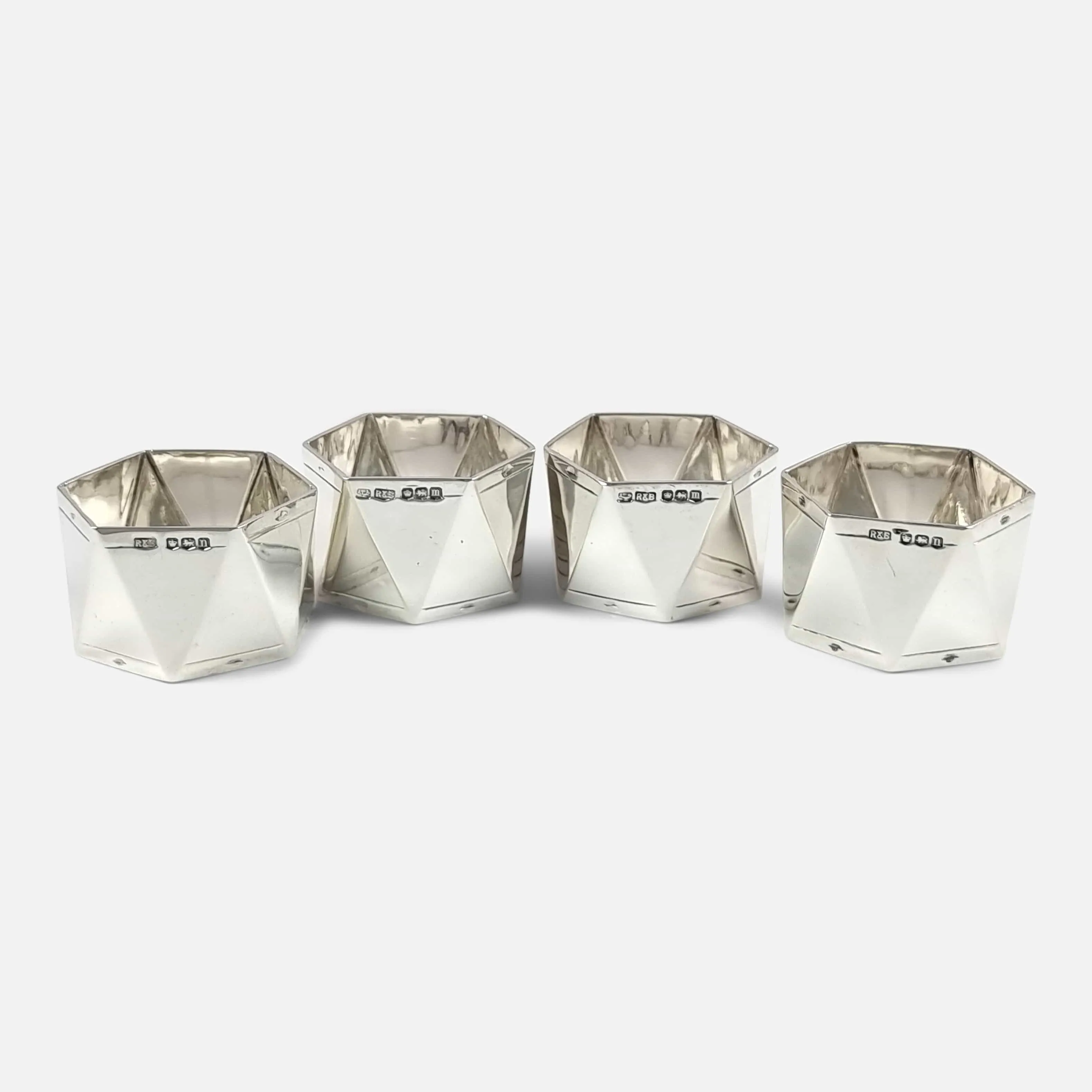 Set of Four Sterling Silver Napkin Rings, Roberts & Belk, 1929