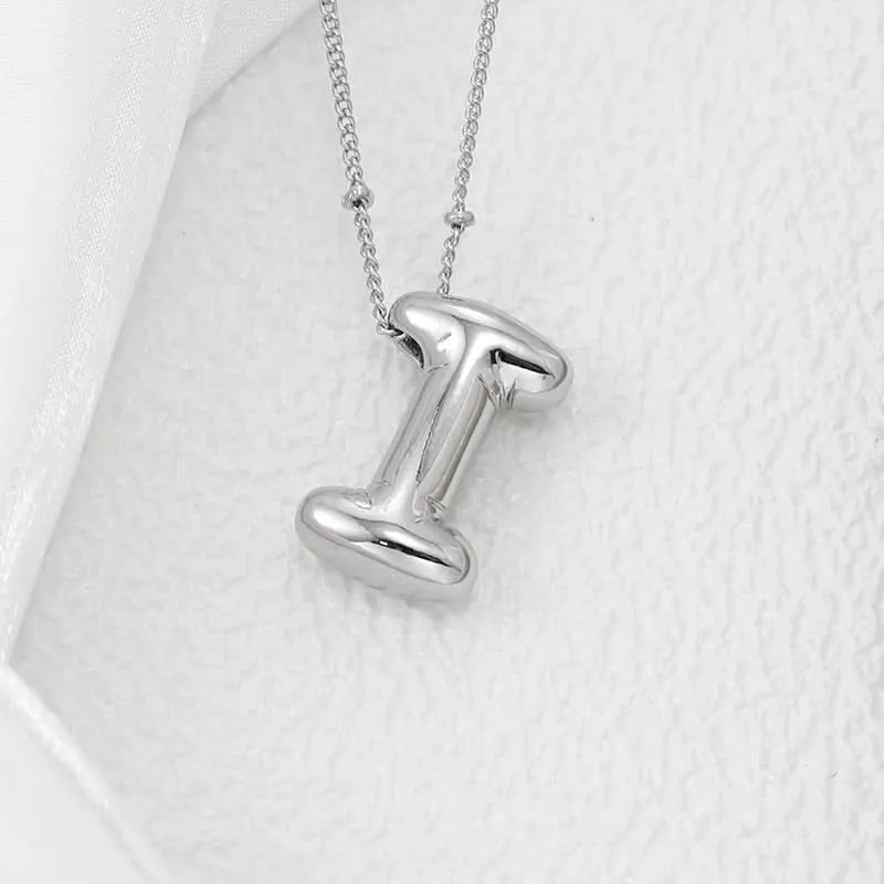 Silver-Plated Alphabet Pendant Necklace – Hip-Hop Style