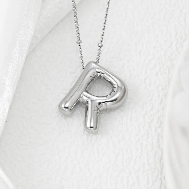 Silver-Plated Alphabet Pendant Necklace – Hip-Hop Style