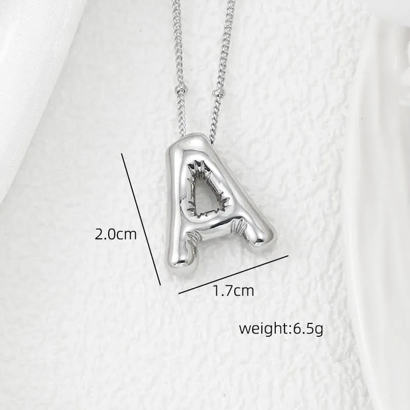 Silver-Plated Alphabet Pendant Necklace – Hip-Hop Style