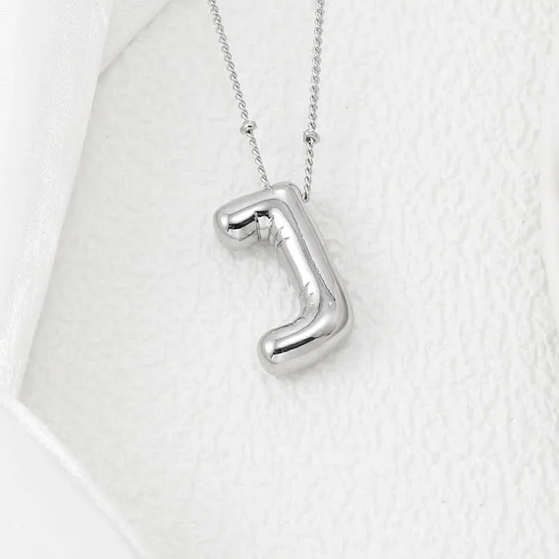 Silver-Plated Alphabet Pendant Necklace – Hip-Hop Style
