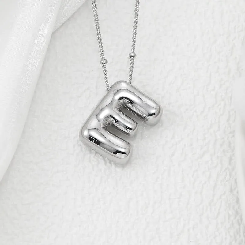 Silver-Plated Alphabet Pendant Necklace – Hip-Hop Style