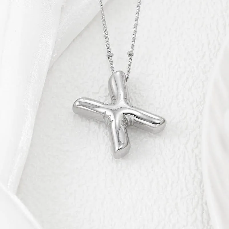 Silver-Plated Alphabet Pendant Necklace – Hip-Hop Style