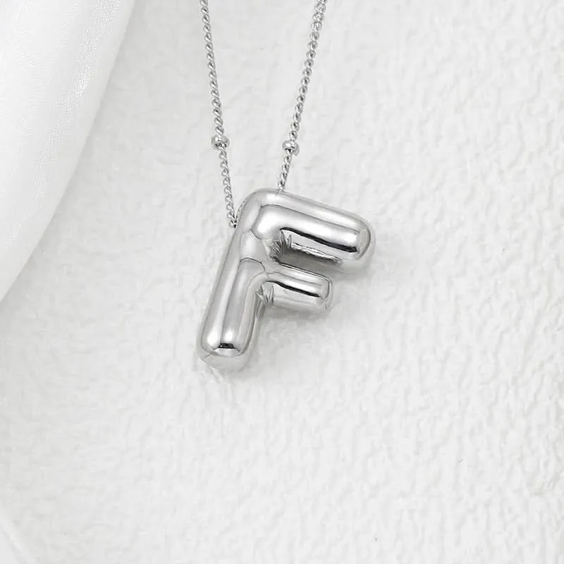Silver-Plated Alphabet Pendant Necklace – Hip-Hop Style