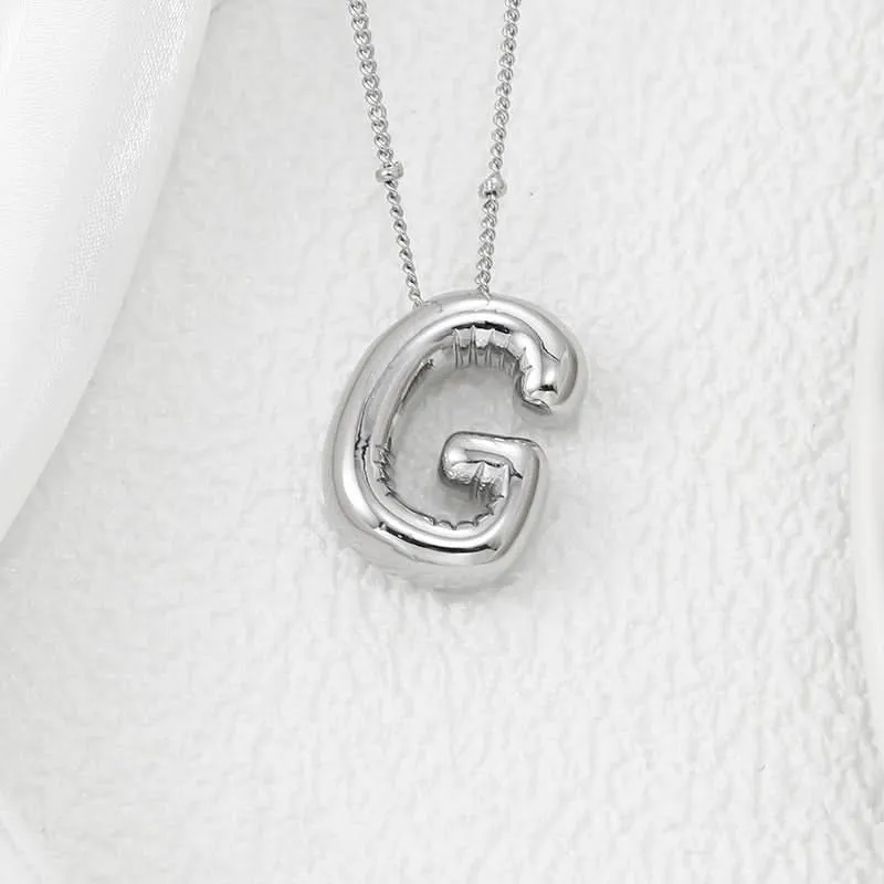 Silver-Plated Alphabet Pendant Necklace – Hip-Hop Style