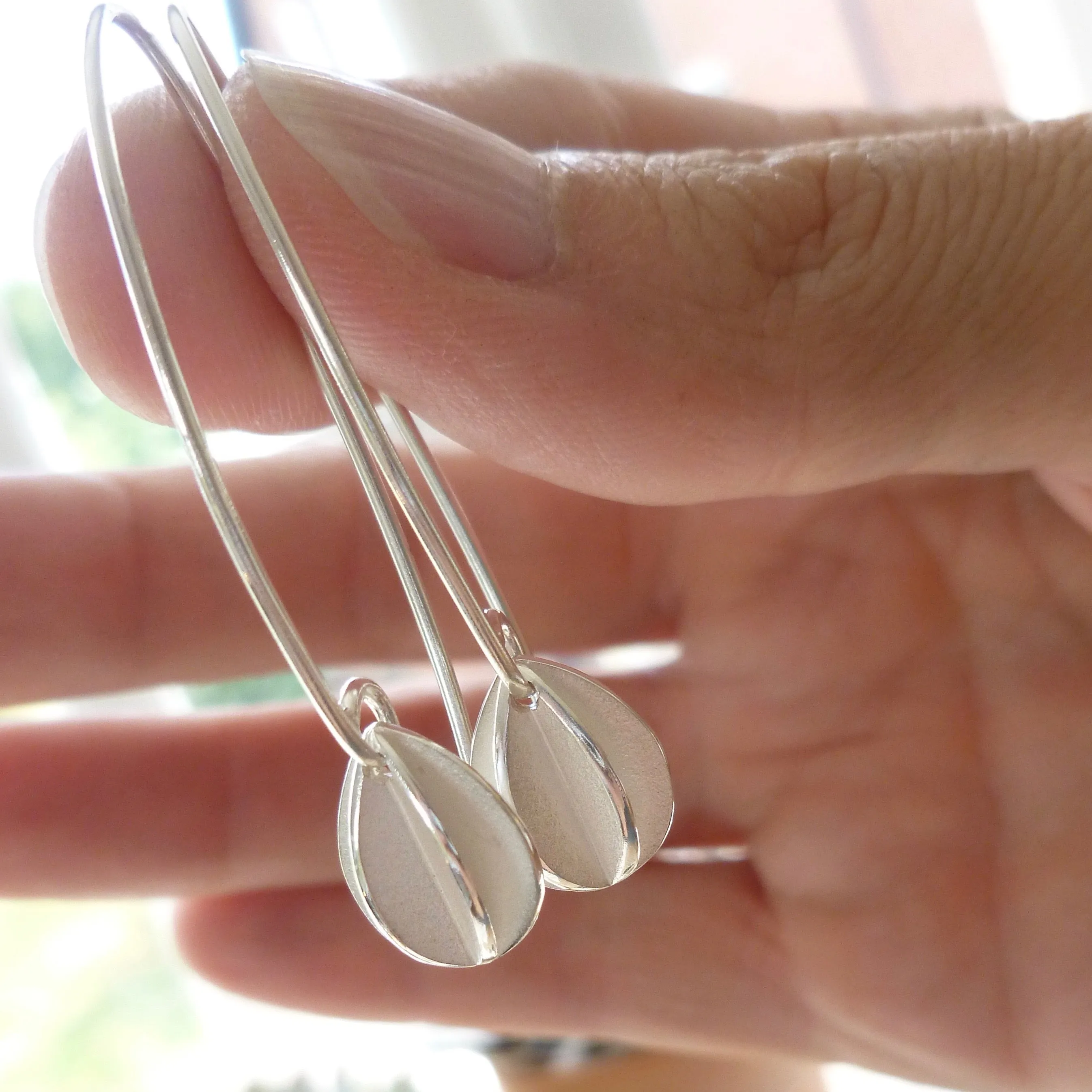 Silver hook earrings - simple and beautiful