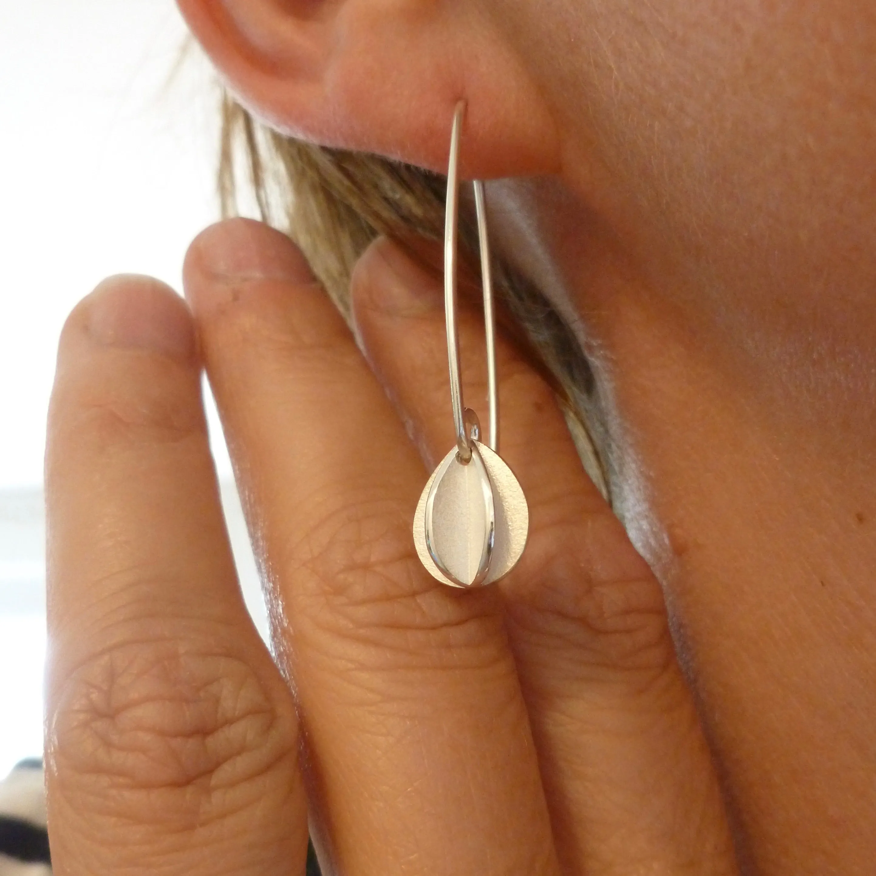 Silver hook earrings - simple and beautiful