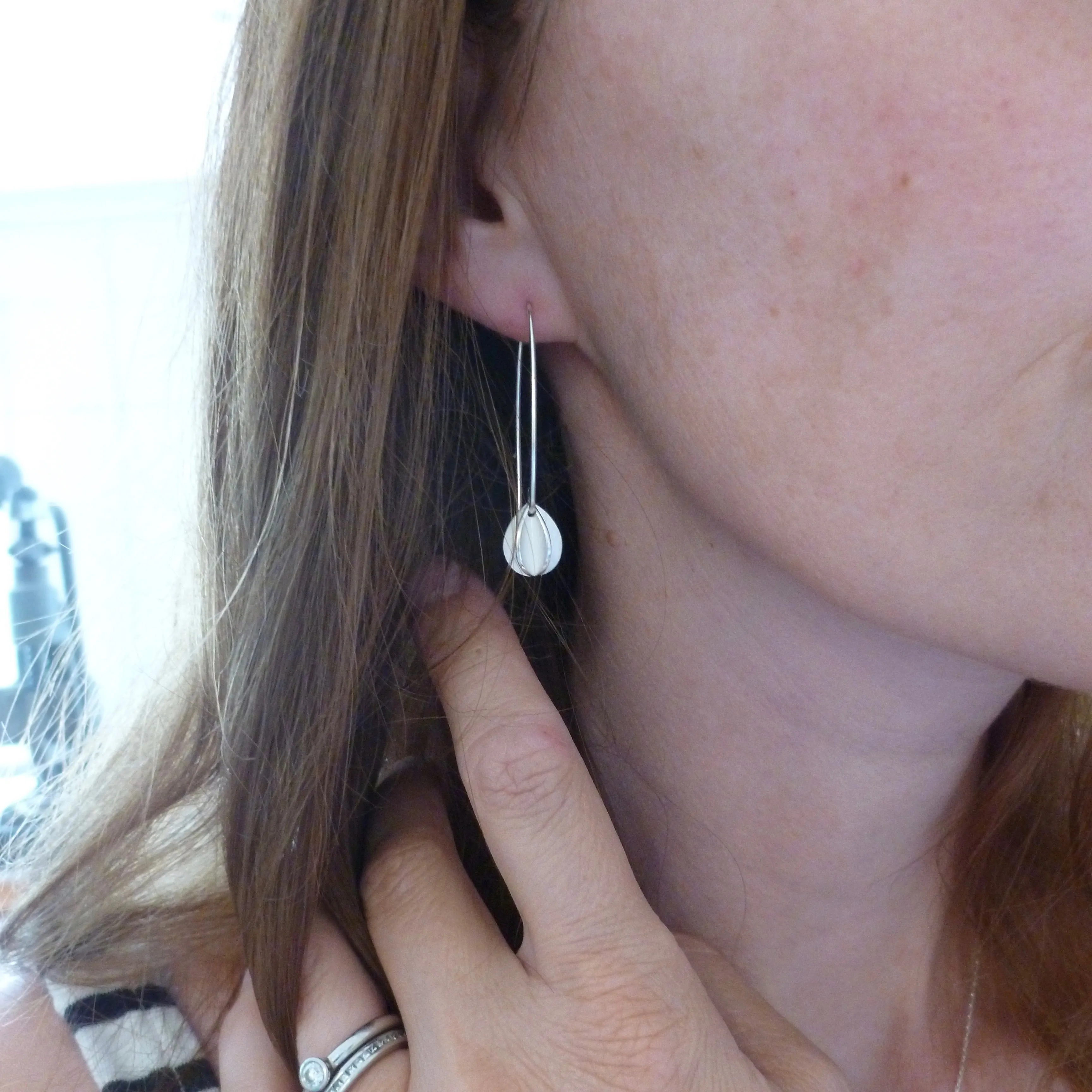 Silver hook earrings - simple and beautiful