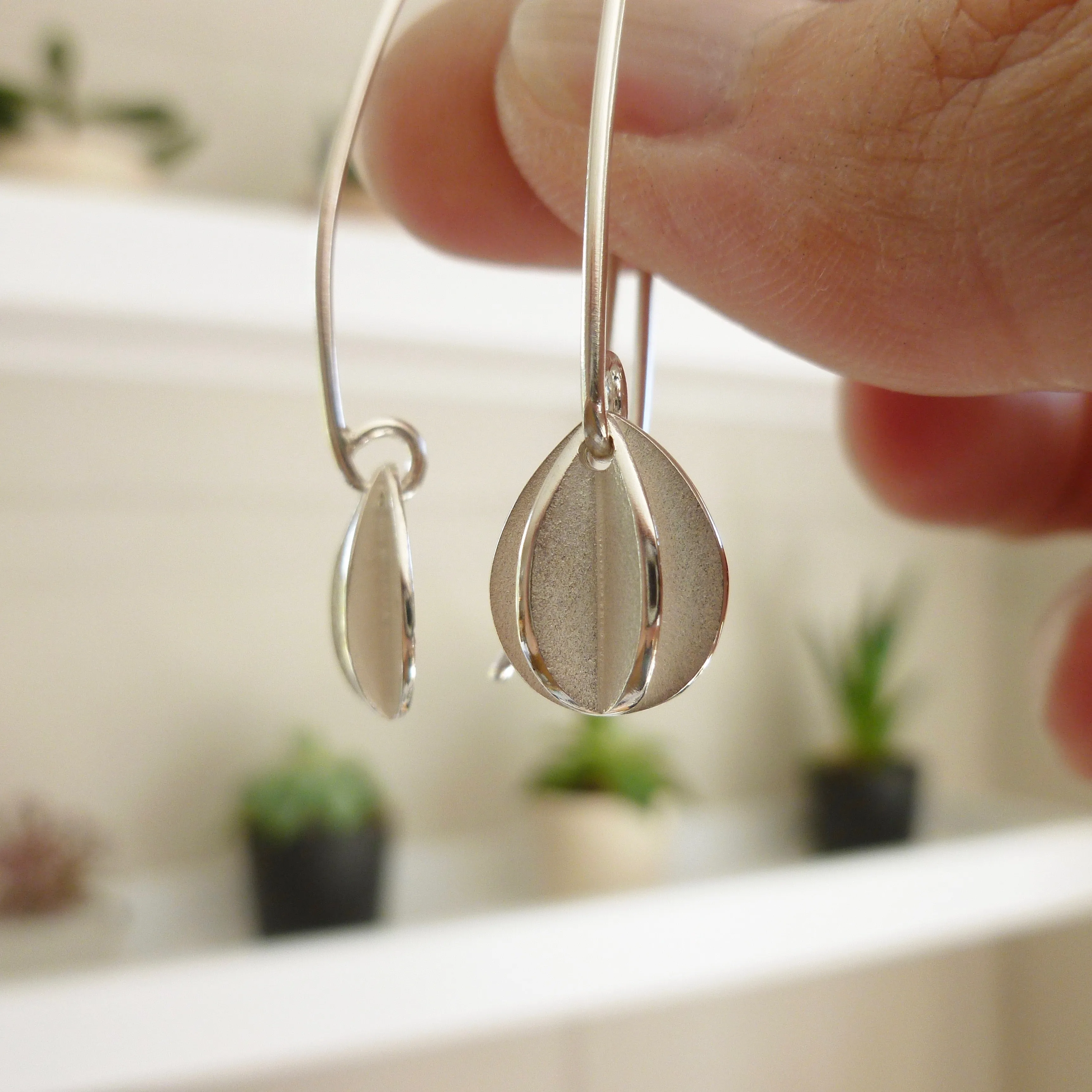 Silver hook earrings - simple and beautiful