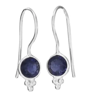 Simple Iolite Sterling Silver Earring