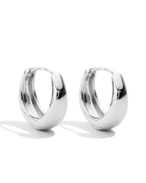 Simple Narrow to Wide Huggies - Silver