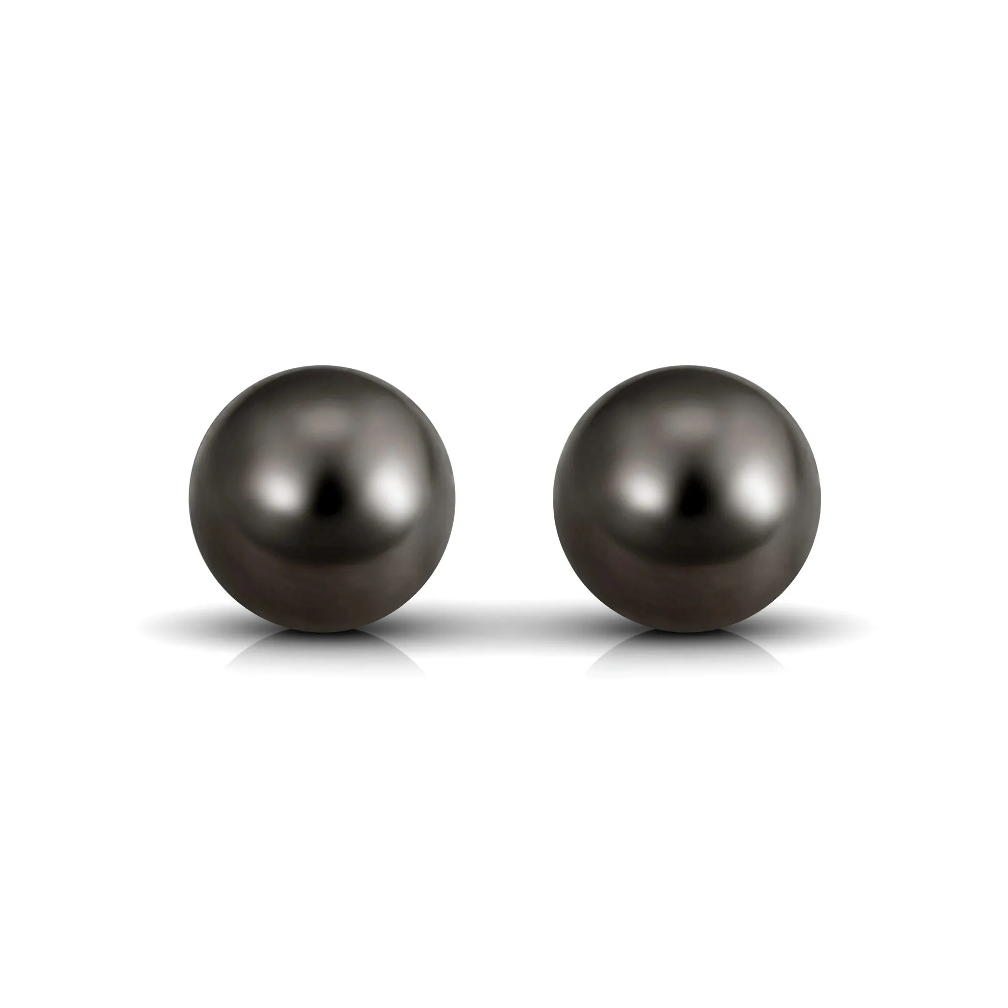 Simple Round Tahitian Pearl Solitaire Stud Earrings