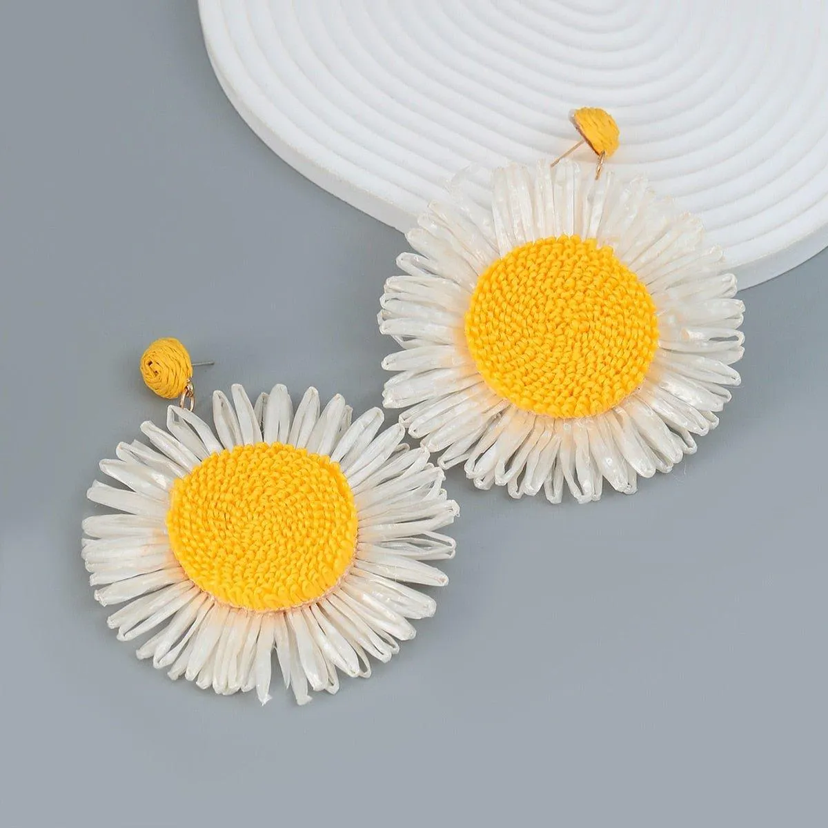 Simple Sunflower Dangle Earrings
