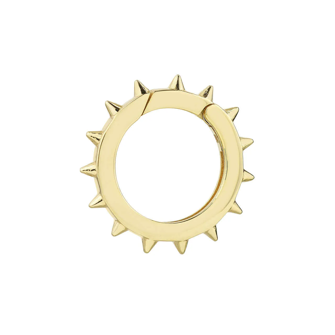 Spiked Edge Round Push Lock Necklace