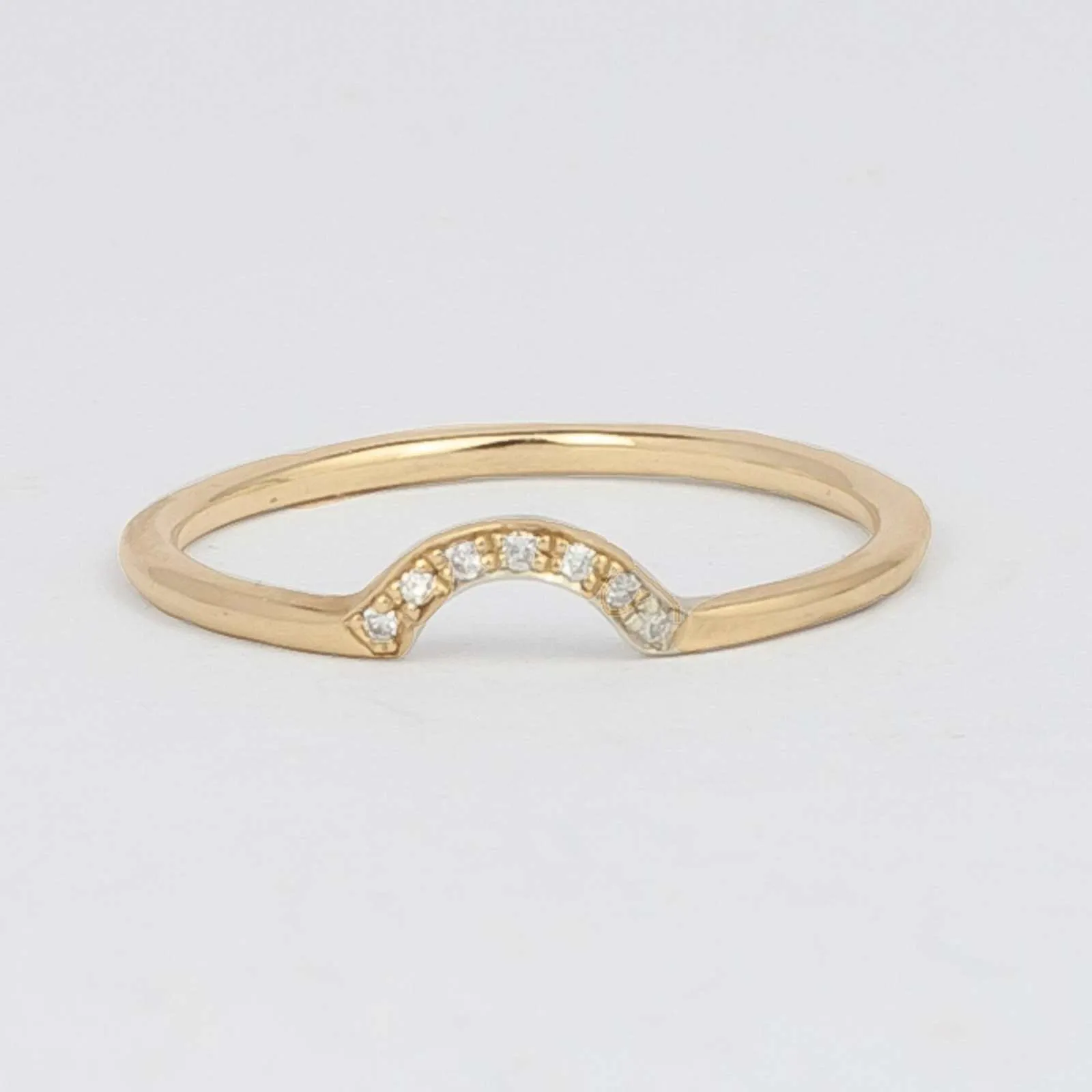 Stacking Emerald Engagement Ring