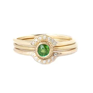 Stacking Emerald Engagement Ring