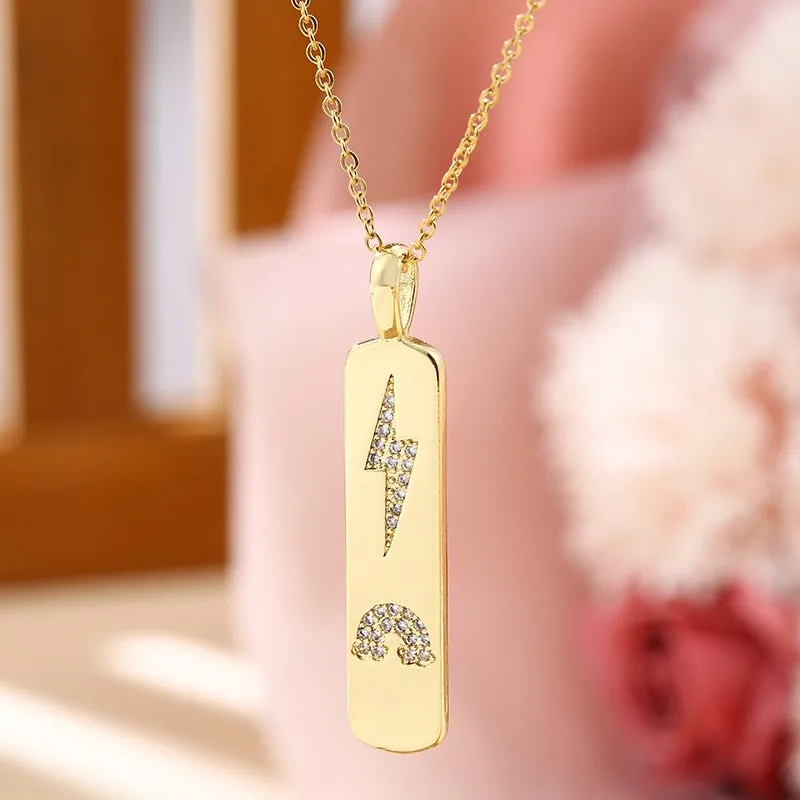 Stainless Steel Strip Letter Pendant
